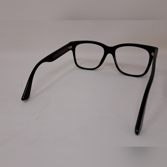 Gucci Women's Eyeglasses Glasses Unisex Black Striped GG0342OS 004 56-18-150 - Picture 14 of 16